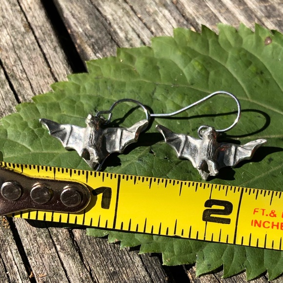 ❌SOLD❌ Silver Bat Dangle Earrings - Picture 6 of 6
